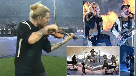 Champions League fans blast 'annoying' violin act while Dutch legend hits out at 'absolute garbage' Linkin Park performance just moments before PSG vs Inter Milan clash