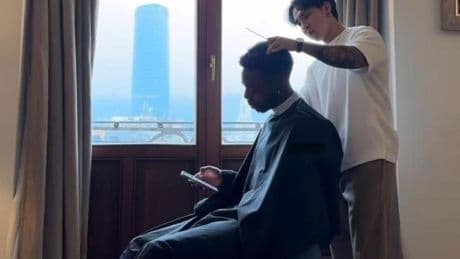 Así se relajó Iñaki Williams antes del partido contra el Rangers