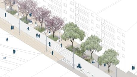 Barcelona empieza la transformación para convertir la calle Mossèn Amadeu Oller en una gran arteria social