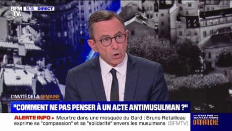 Meurtre dans une mosquée du Gard: le suspect a indiqué "qu'il voulait tuer au moins deux autres personnes" pour être qualifié de "tueur en série", indique le ministre de l'Intérieur, Bruno Retailleau