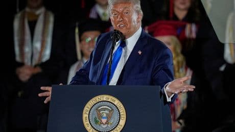 Trump uses Alabama graduation speech to bash transgender athletes and air usual political grievances