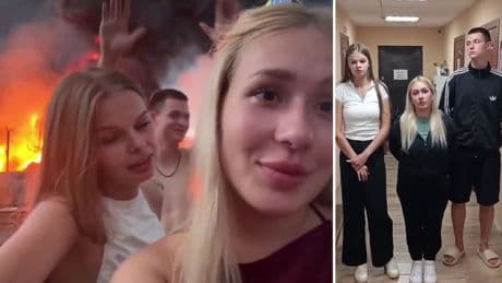 Nach Ukraine-Angriff: Mädchen filmen Video vor brennendem Öllager in Sotschi