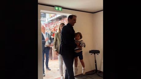 El divertido momento en el que Rafa Nadal presenta a su hijo a "Andy, Novak y Roger"