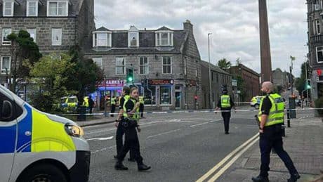 Scots street taped off with man and woman arrested after 'disturbance'