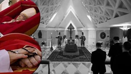 Son dakika... Dünya bu kareleri konuşuyor: Vatikan Francis'in tabuttaki görüntüsünü paylaştı