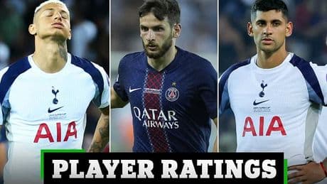 PSG 2-2 Spurs (4-3 on pens) PLAYER RATINGS: Who put in a midfield masterclass for Tottenham? Which Ballon d'Or nominee was a shadow of his usual self? And who couldn't the Champions League winners handle?