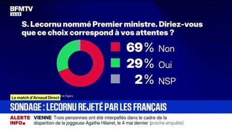 Sébastien Lecornu, Premier ministre: une nomination qui ne correspond pas "aux attentes" de 69% des Français, selon un sondage