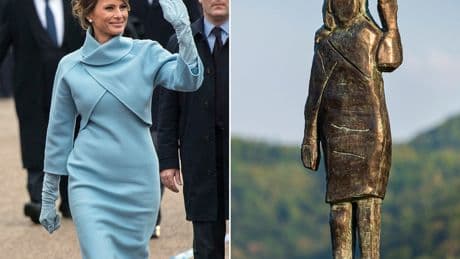 Bronze statue of Melania Trump in her hometown hacked off at the ankles and stolen