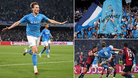 Napoli 2 Cagliari 0: McTominay is the King of Naples after stunning strike helps his side clinch the Serie A title