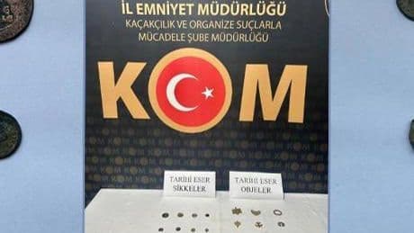 Karabük'te tarihi eser operasyonunda 12 sikke ve 14 tarihi eser ele geçirildi