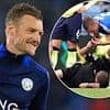 Jamie Vardy hilariously brings a halt to play by blowing the referee's whistle as official is forced off injured on his Premier League debut in Leicester's clash with Southampton