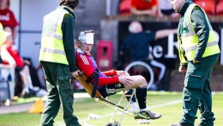 Watch: Aberdeen defender Jack MacKenzie hit with seat thrown by own fans