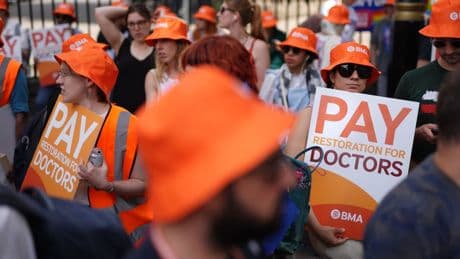 Row over NHS doctor strike deepens as poll suggests public support is waning