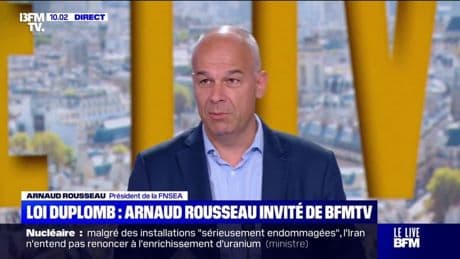 Loi Duplomb: "Moi je fais confiance à la science", déclare Arnaud Rousseau, président de la FNSEA