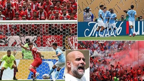 Manchester City 2-0 Wydad AC: Phil Foden and Jeremy Doku on the scoresheet as Pep Guardiola's side ease to victory despite Rico Lewis red card to begin Club World Cup title defence