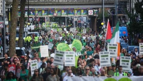 Silent march in shadow of Grenfell Tower for final anniversary before demolition