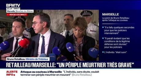 Attaque au couteau à Marseille: "Le motif de radicalisation d'islamisme semble écarté", indique Bruno Retailleau