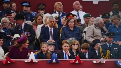 Prince Louis leaves fans in stitches teasing George with hair flick at VE Day parade