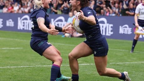 Women's Rugby World Cup: Francesca McGhie bags hat-trick as Scotland begin campaign with win over Wales