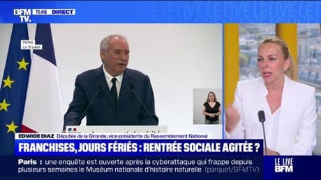 Suppression de deux jours fériés: "Monsieur Bayrou est très isolé", estime Edwige Diaz (RN)