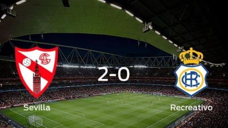 El Sevilla At. consigue la victoria en casa frente al Recreativo (2-0)