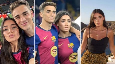 Barcelona star Gavi and his stunning girlfriend go viral as they pack on the PDA at the club's LaLiga title party
