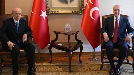TBMM Başkanı, Bahçeli'yi ziyaret etti... Numan Kurtulmuş: Terör belası tarihin çöplüğüne atılmalıdır