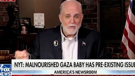 Fox News’ Mark Levin shrugs off starvation in Gaza because malnourished Palestinian baby has pre-existing health issues