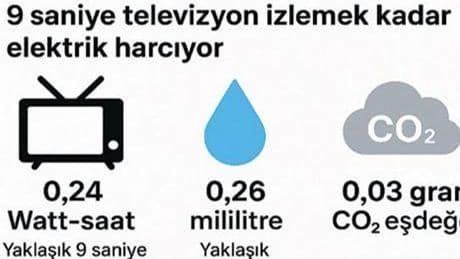 Gemini her sorguda 0.26 ml su harcıyor