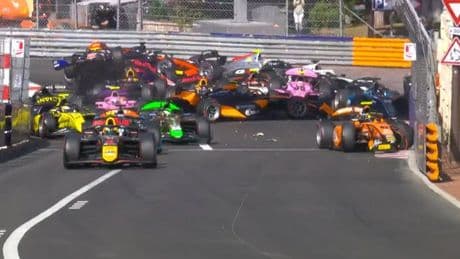 Monaco GP crash horror as 12-car pile up on first bend brings race to standstill