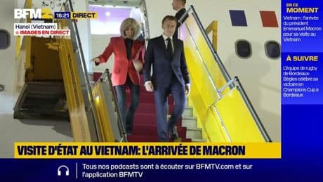 Hanoï: l'arrivée du président Emmanuel Macron pour sa visite au Vietnam