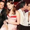 Aimee Lou Wood goes public with boyfriend Adam Long at Emmys party as Walton Goggins shares a kiss with his wife... months after those romance rumours