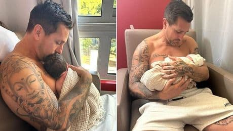 Mitchell Pearce's baby joy on Father's Day after NRL bad boy turned his life around