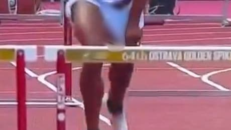 American sprinter Chris Robinson suffers shocking wardrobe malfunction — and still wins the race
