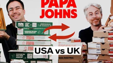 We compared food from Papa Johns in the US and the UK
