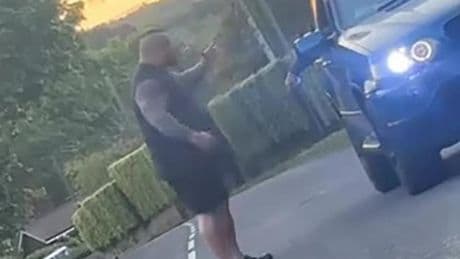 Shock moment ex-World’s Strongest Man Eddie Hall chases driver screaming ‘I’ll rip your f***ing head off’ in clash