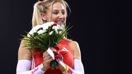Molly Caudery wins pole vault at Doha Diamond League