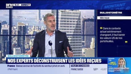 Bullshitomètre : "Dans le contexte actuel extrêmement changeant, il faut bannir les valeurs US de nos portefeuilles!" - FAUX répond Stéphane Van Huffel - 23/04