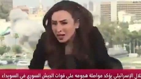 Israel strikes Syria as news reader ducks for cover live on air before US wades in