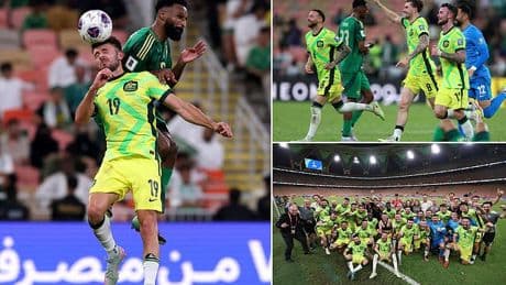 Australia win through to the World Cup as Socceroos overcome refereeing drama to record stunning comeback victory