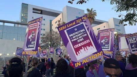 More than 50,000 Los Angeles County workers take to picket lines for 2-day strike