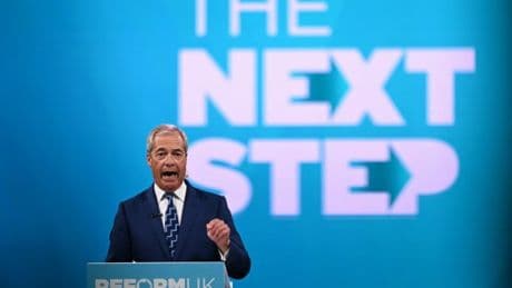 Nigel Farage makes jabs at Angela Rayner after people seen ‘walking out’ of Reform conference
