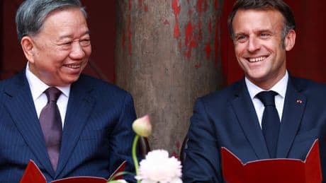 France's Macron on a visit to Vietnam urges for greater cooperation in defense and trade