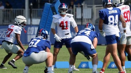 Best buds Micah McFadden, Bobby Okereke on an important Giants mission in the middle