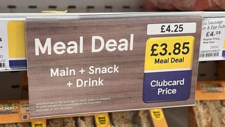 Cost of Tesco meal deal rises again