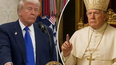 Donald Trump reageert op AI-foto van hem als paus: ’Mijn vrouw vond het schattig’