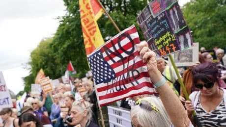 Hundreds of Donald Trump protesters march in Edinburgh and Aberdeen against US President's visit