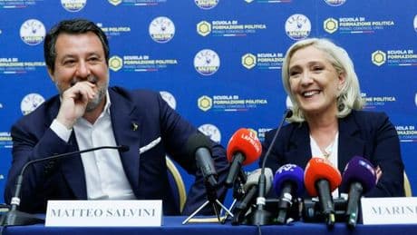Salvini e Marine Le Pen, asse sovranista contro la Ue: «Macron sembra voler preparare la guerra»
