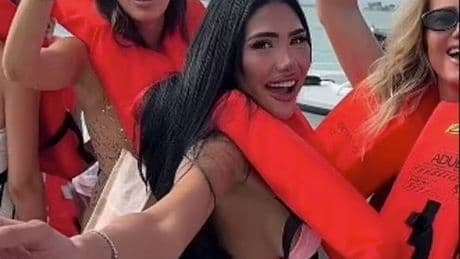 Bikini clad influencers mocked online for posing for selfies while their $4.5M Lamborghini yacht sank off Miami