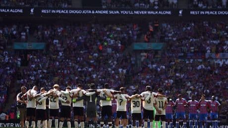 Crystal Palace fans disrupt silence for Liverpool’s Diogo Jota before Community Shield at Wembley